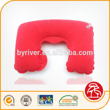 beach/jumping/water/travel neck rest flatable flocked pillow red